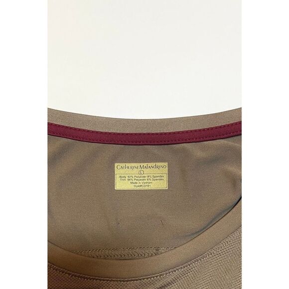 Catherine Malandrino Long Sleeve Athletic Top, Keyhole Back, Copper Size Large - Picture 3 of 7